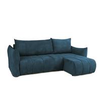 ECKSOFA Ontario Xs Mit Schlaffunktion - Dunkelblau, Holzwerkstoff/Textil (226/154cm) - Fun Möbel