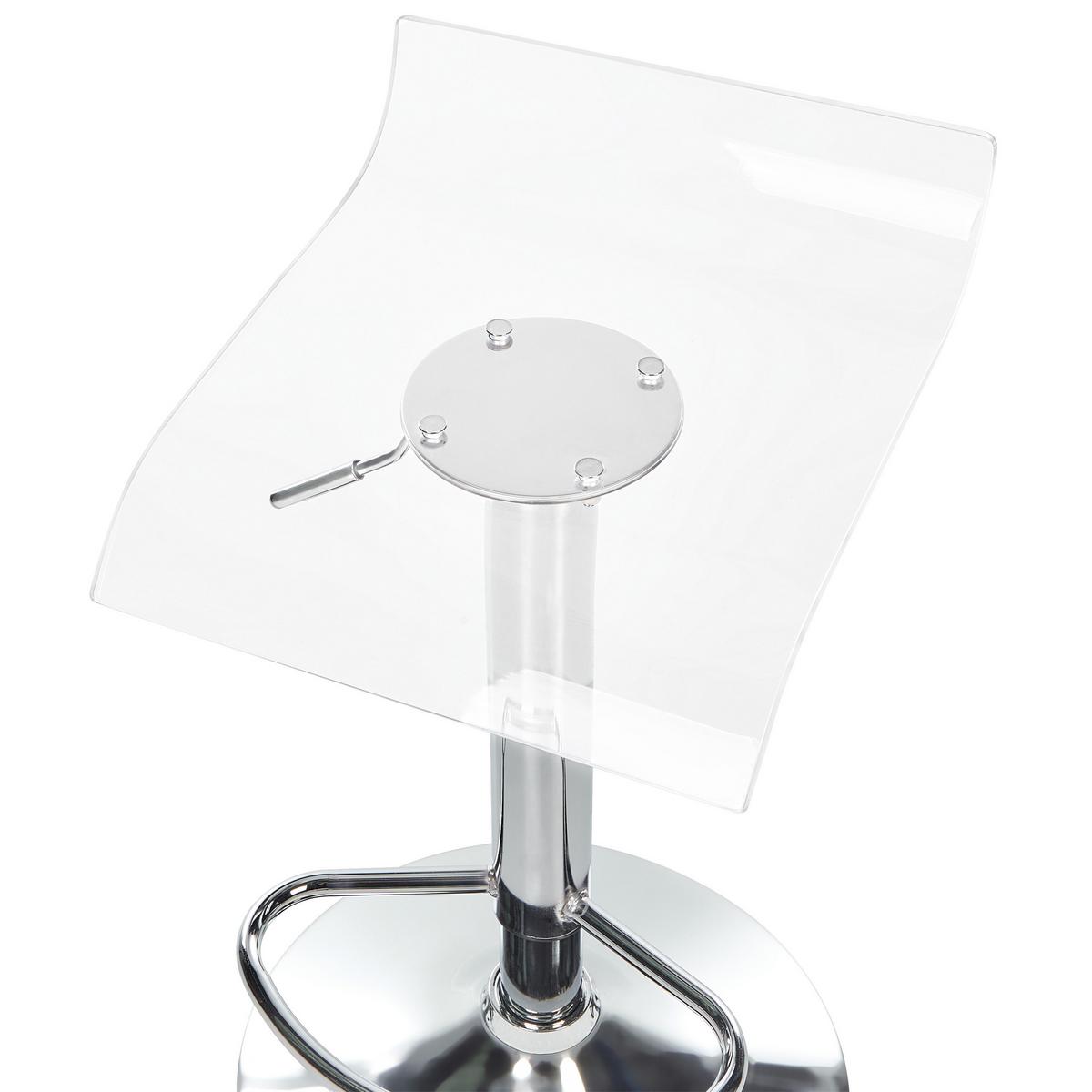 DREHHOCKER 2er-Set Transparent Neum - Transparent/Silberfarben, Kunststoff (38/60/39cm) - Beliani