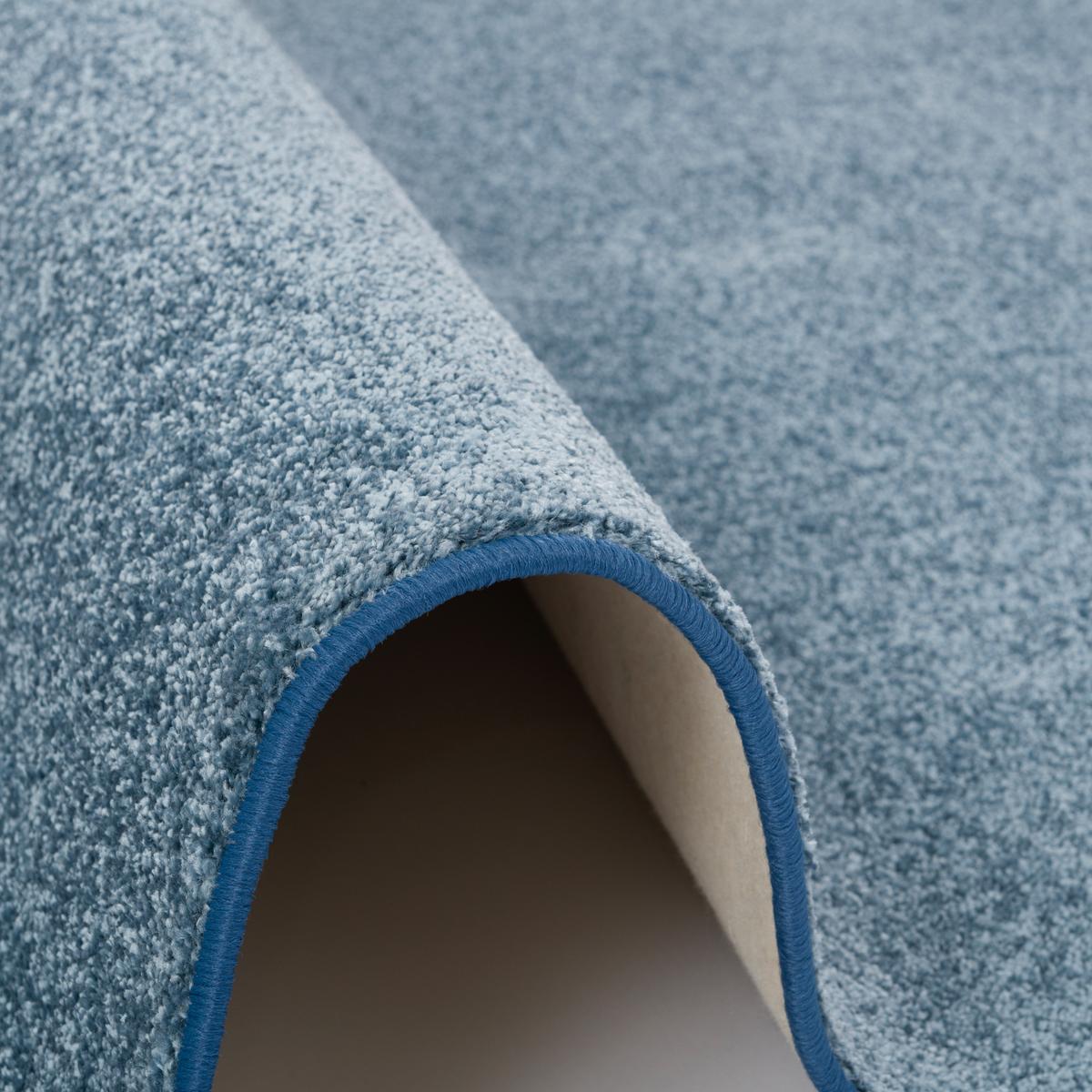 HOCHFLOR VELOURS TEPPICH LUNA - Blau, Textil (133/133cm) - Snapstyle