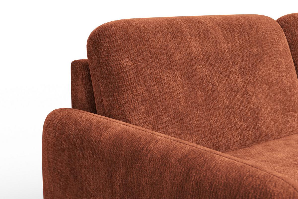 SOFA FEBE 3-Sitzer, rostroter Chenille-Stoff - Rostfarben/Schwarz, Holz/Textil (190/82/96cm) - Wozimo