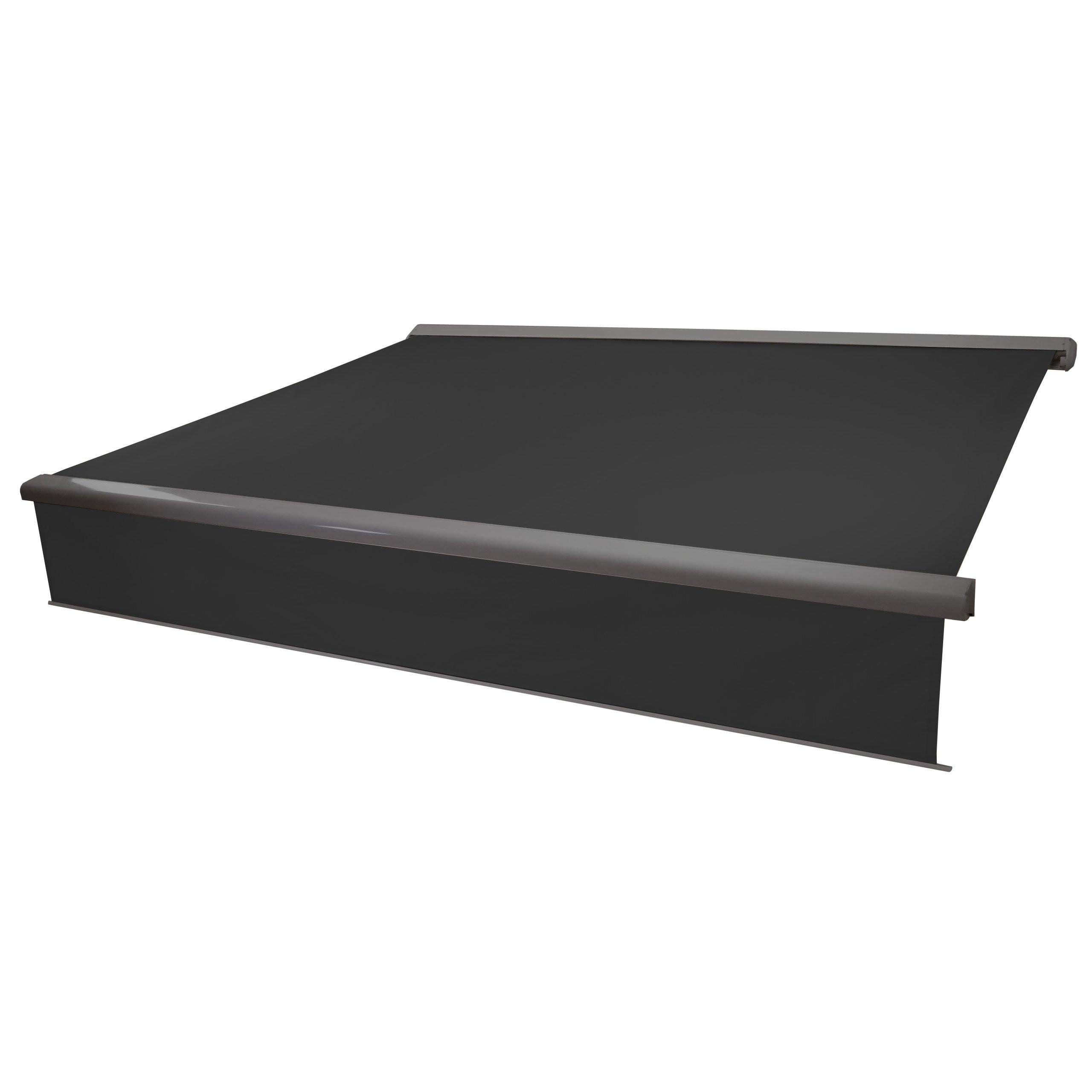 KASSETTEN-MARKISE VOLANT AUSFAHRBAR Anthrazit, Grau - Anthrazit/Grau, Textil (450/15/300cm) - MCW