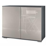 KOMMODE Skadu Sandgrau Hochglanz - Sandfarben, Holzwerkstoff (92.5/75.5/35cm) - Vladon