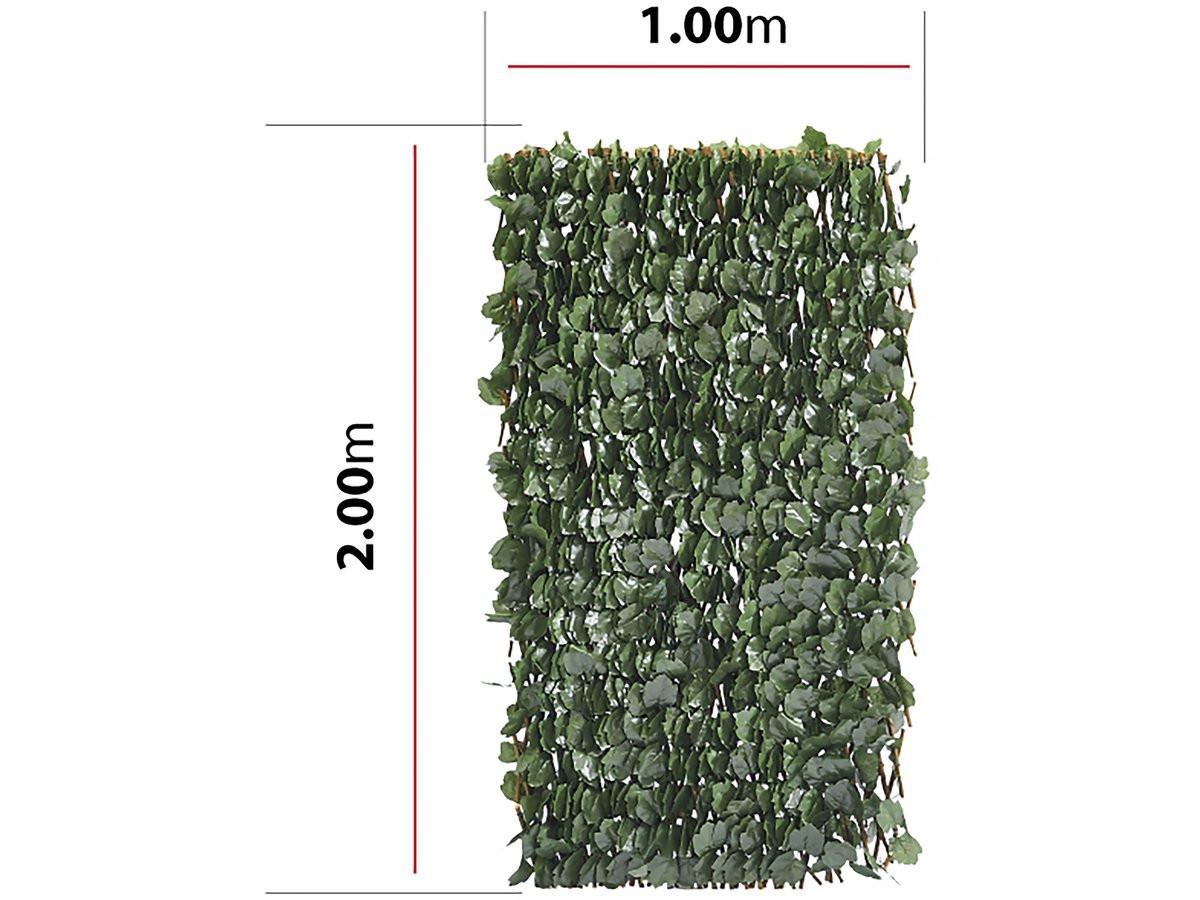 KUNSTHECKE lot de 2 clôtures en treillis de saule Grün - Grün, Kunststoff (100/200cm) - Habitat Garten