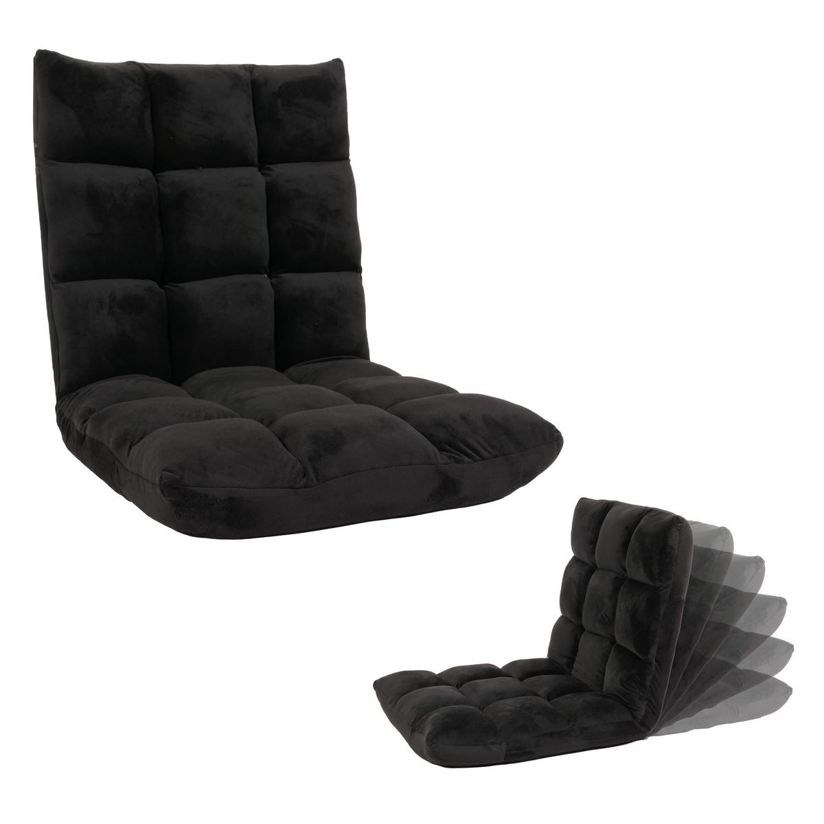 BODENSESSEL Schwarz - Schwarz, Textil (50/55/55cm) - MCW