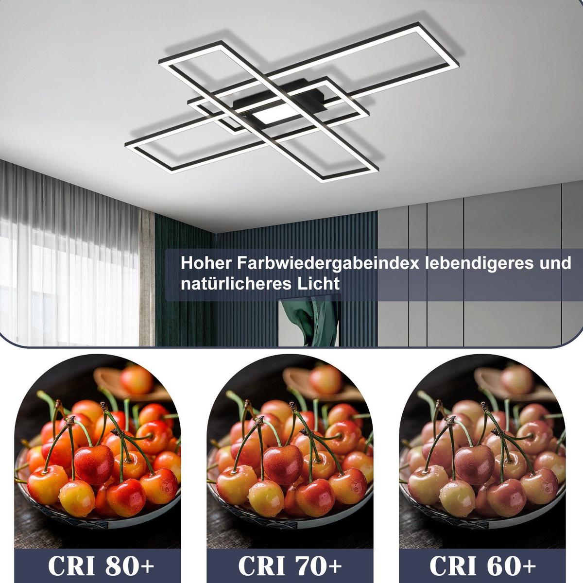 LED-DECKENLEUCHTE Lund 70/99/7cm - Schwarz, Metall (99/70/7cm) - Nettlife