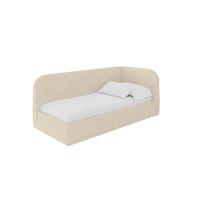 EINZELLBETT Jugendbett mit Bettkasten, Links - ELRY 80x200 Beige - Beige, Holzwerkstoff/Textil (80/200cm) - ALTDECOR