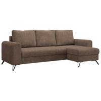 ECKSOFA Hugo Cord Hellbraun - Hellbraun/Schwarz, Textil/Metall (242/140cm) - MKS