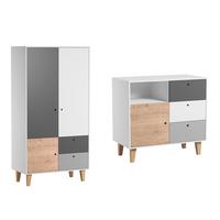 BABYZIMMER 2-teilig Eiche - Braun, Holzwerkstoff (103.5/96.5/55cm) - Petits-meubles