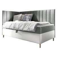 BOXBETT Maja Junior 3, Seite zum Öffnen des Bettkastens: Links - H3 - Weiß/Grau, Holz (90/200cm) - MIRJAN24