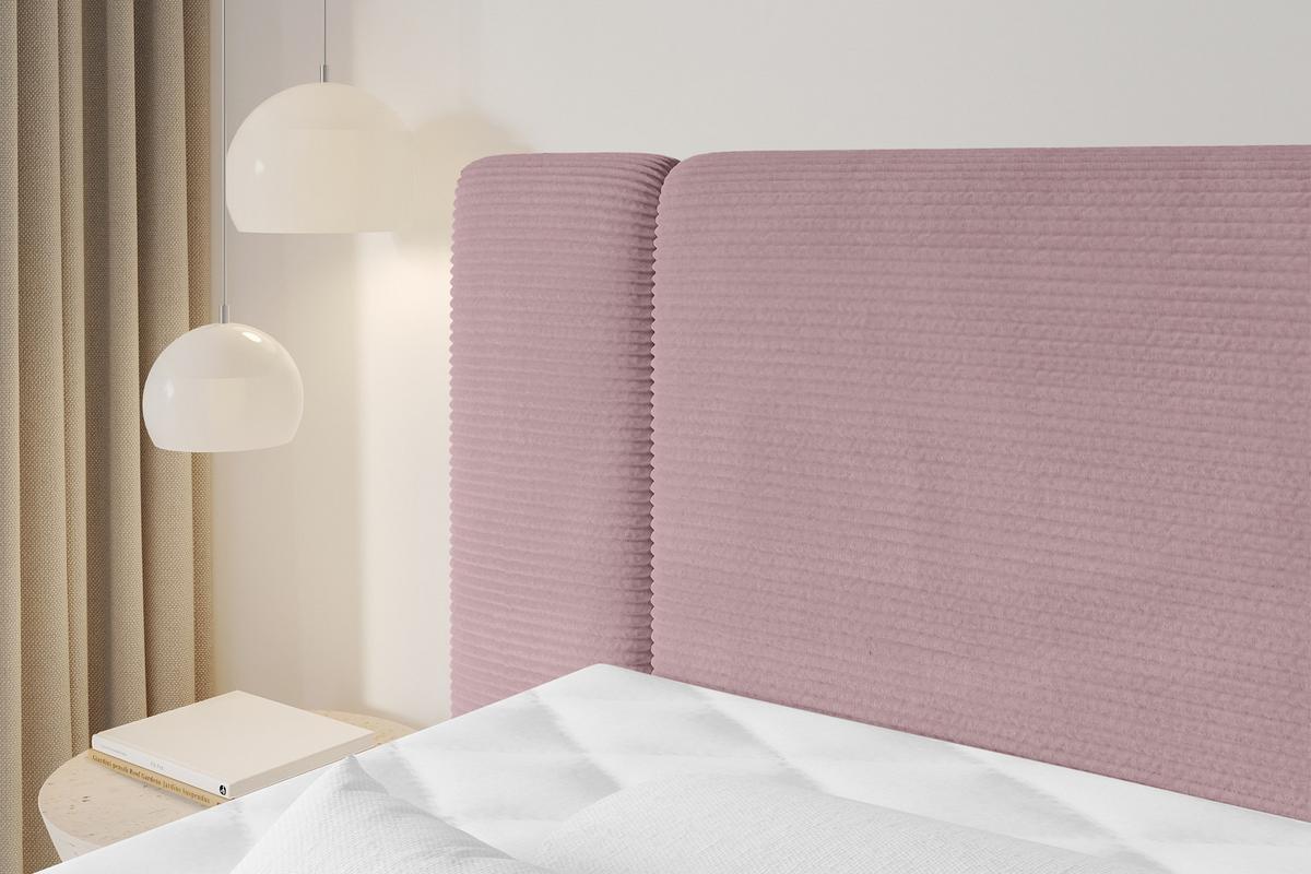 BOXSPRINGBETT mit Matratze H3/H4 - EVON KING - 180x200 cm Rosa - Rosa, Holzwerkstoff (180/200cm) - ALTDECOR