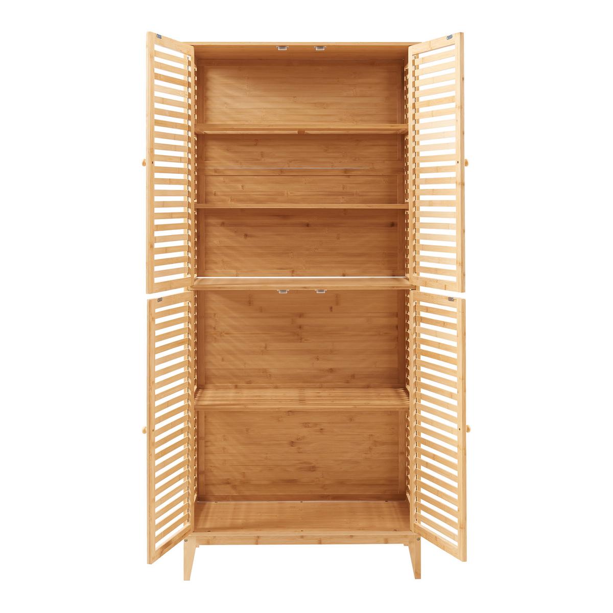 BADEZIMMERSCHRANK Raurgela - Naturfarben, Holz (80/180/40cm) - [en.casa]