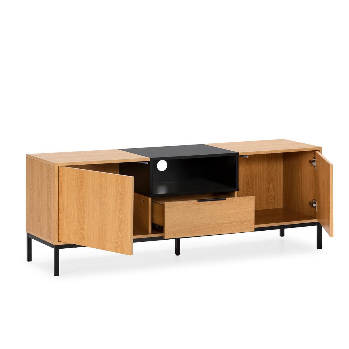 TV-ELEMENT Nieve 2 türen 1 schublade Eichenfarbe - Honigeiche, Holzwerkstoff (150/55/40cm) - VS Venta-stock