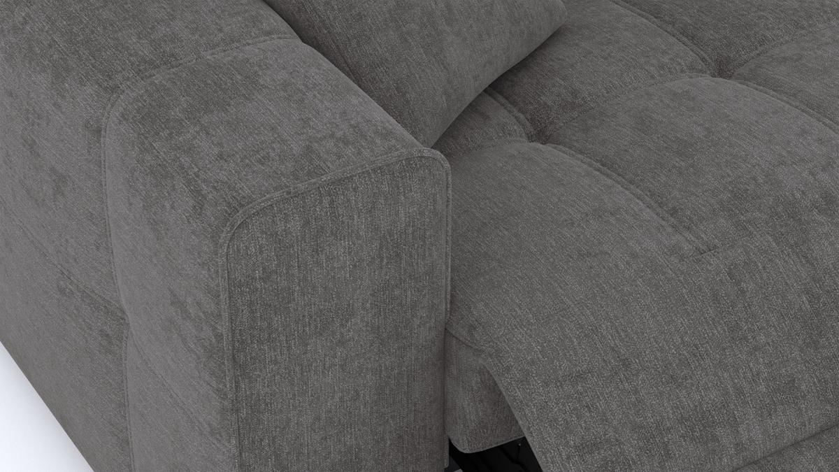 SOFA QUARTZ 3-Sitzer mit 2 Relaxfunktionen, dunkelgrau - Dunkelgrau/Silberfarben, Holzwerkstoff/Textil (204/80/102cm) - Wozimo