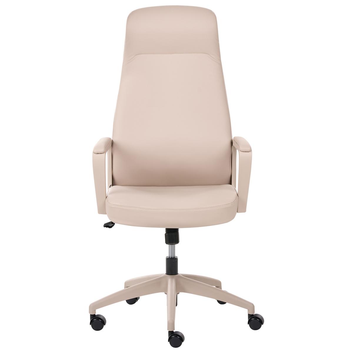 CHEFSESSEL Kunstleder Beige Ardour - Beige, Textil (68/115/68cm) - Beliani