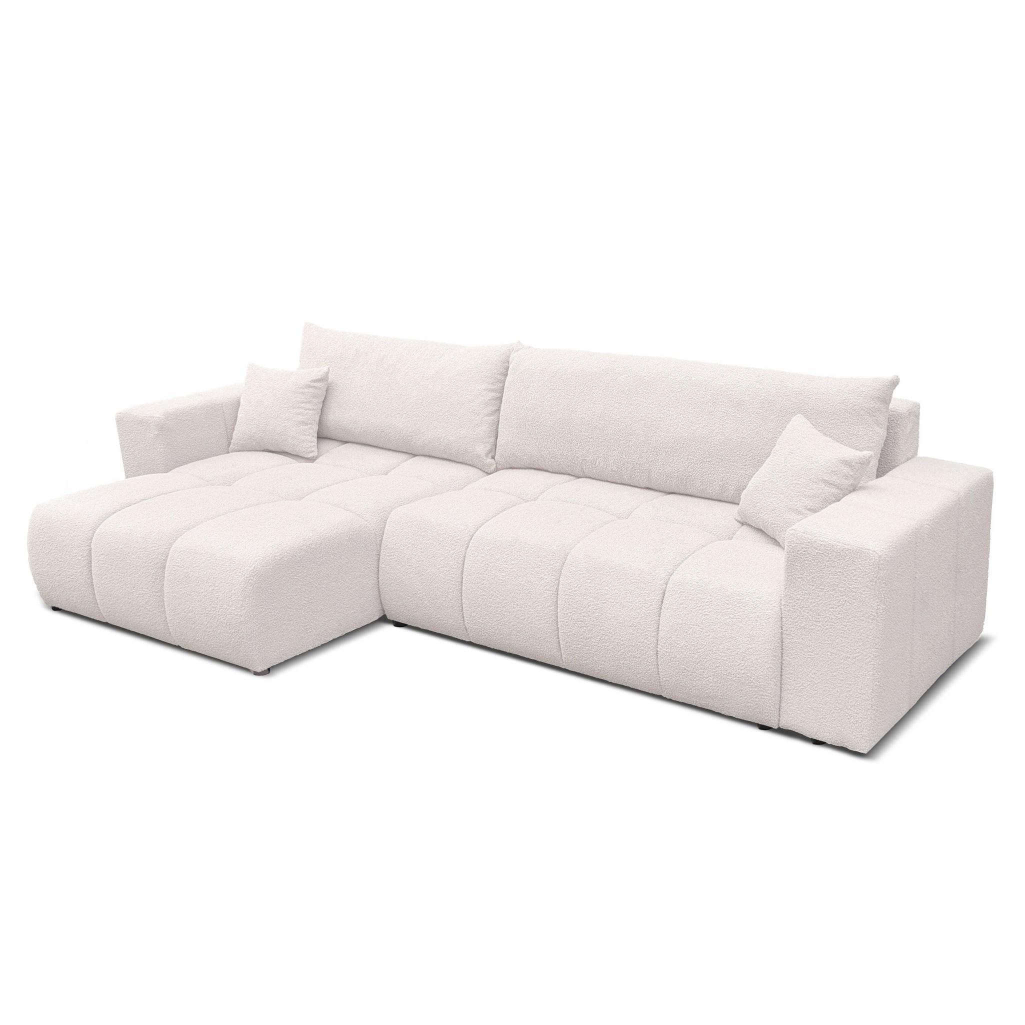 ECKSOFA Anabel Max Mit Schlaffunktion - Weiß, Holzwerkstoff/Textil (278/145cm) - Fun Möbel