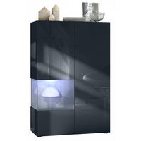VITRINE Morena Einsatz in Grau Hochglanz - Grau, Holzwerkstoff (91.5/136.5/37cm) - Vladon