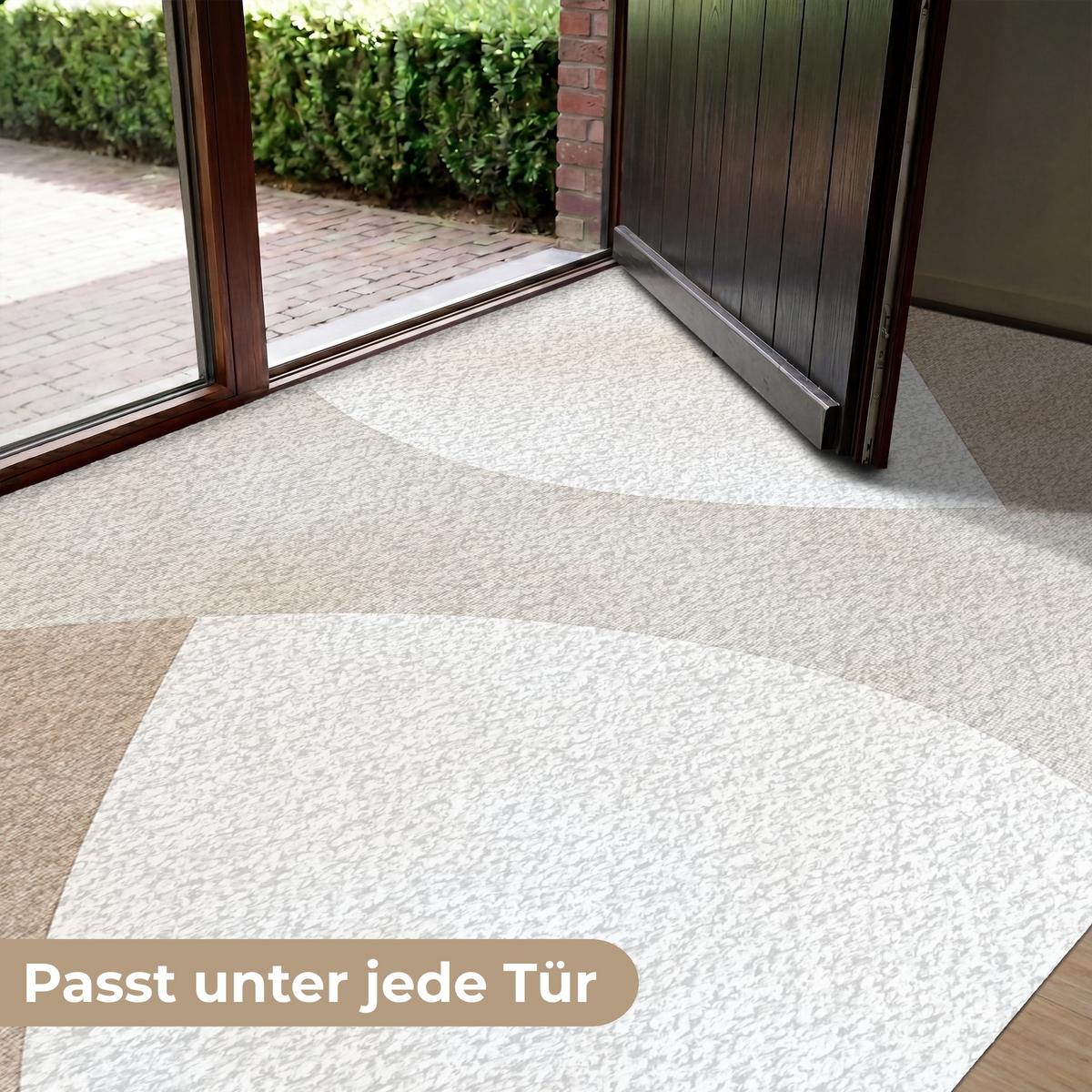 FUSSMATTE Braun - Japandi - Abstrakt Schmutzfangmatte 180x120 cm - Beige, Kunststoff (180/0.4cm) - MuchoWow