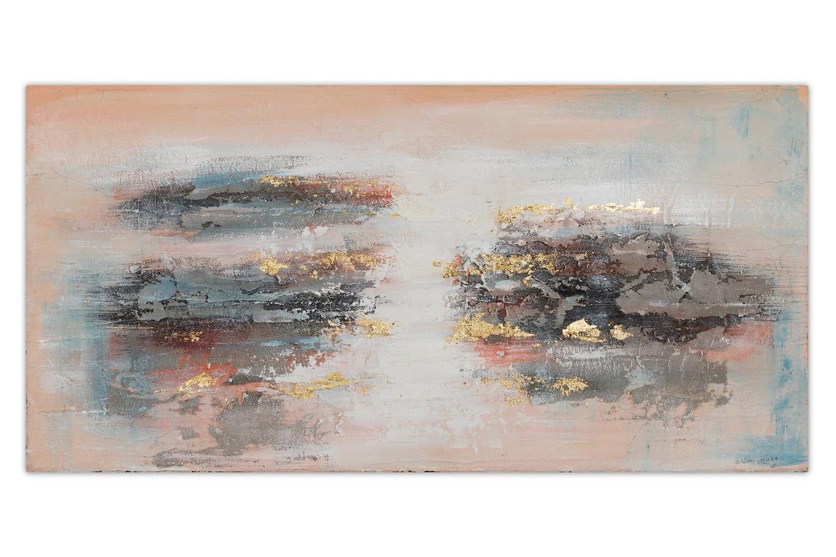 ACRYLBILD HANDGEMALT 120/60 cm - Beige/Grau, Holz/Textil (120/60cm) - KUNSTLOFT