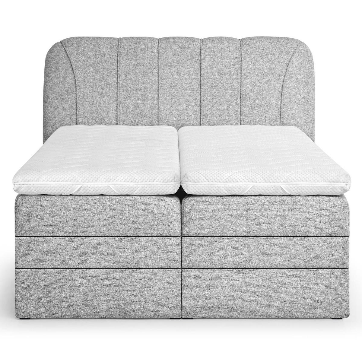 BOXSPRINGBETT Romeo mit elektrischer Matratzenverstellung, 160x200 cm, Hellgrau - Hellgrau, Textil (160/200cm) - Beautysofa