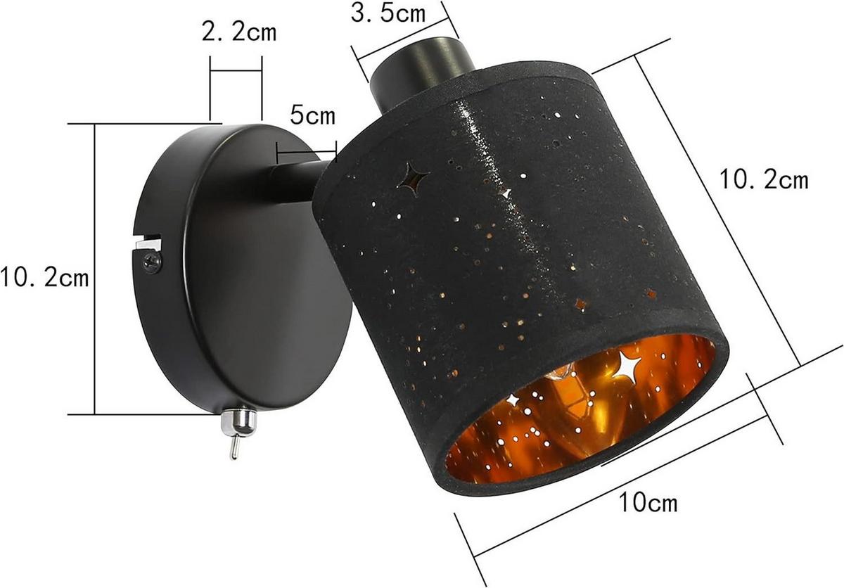 WANDLEUCHTE Klarheit - Schwarz, Metall (12/14/12cm) - Nettlife