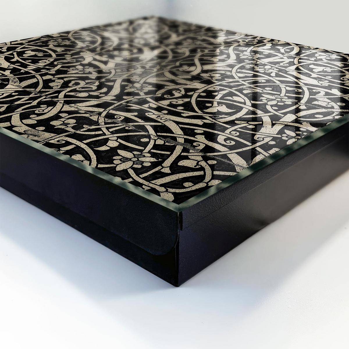 SCHLÜSSELBOX Schwarz 30x30 cm- Türöffnung nach rechts - Dekorative Eleganz - Beige, Metall (30/30/5cm) - TULUP