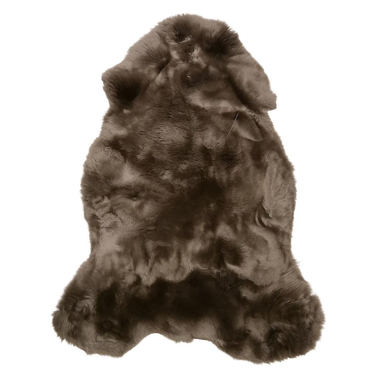 LAMMFELL Merinofell Dunkel-Taupe Dichte Wolle ca. 100 cm - Taupe, Fell (50/100cm) - Provellus
