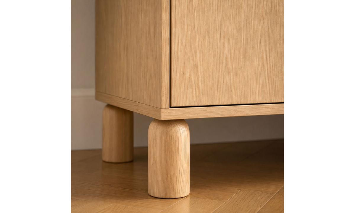 KOMMODE LINDEN 180/40,6/91,6 cm 4 Türen 2 Schubladen Eiche Bookmatch - Eichefarben, Eichenholz/Holzwerkstoff (180/91.6/40.6cm) - Lookway