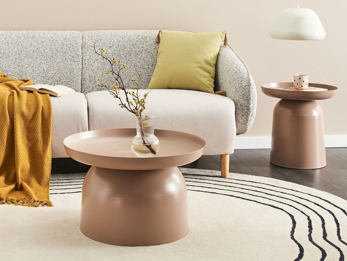 COUCHTISCH Metall Taupe Torrens - Taupe, Metall (60/60/36cm) - Beliani