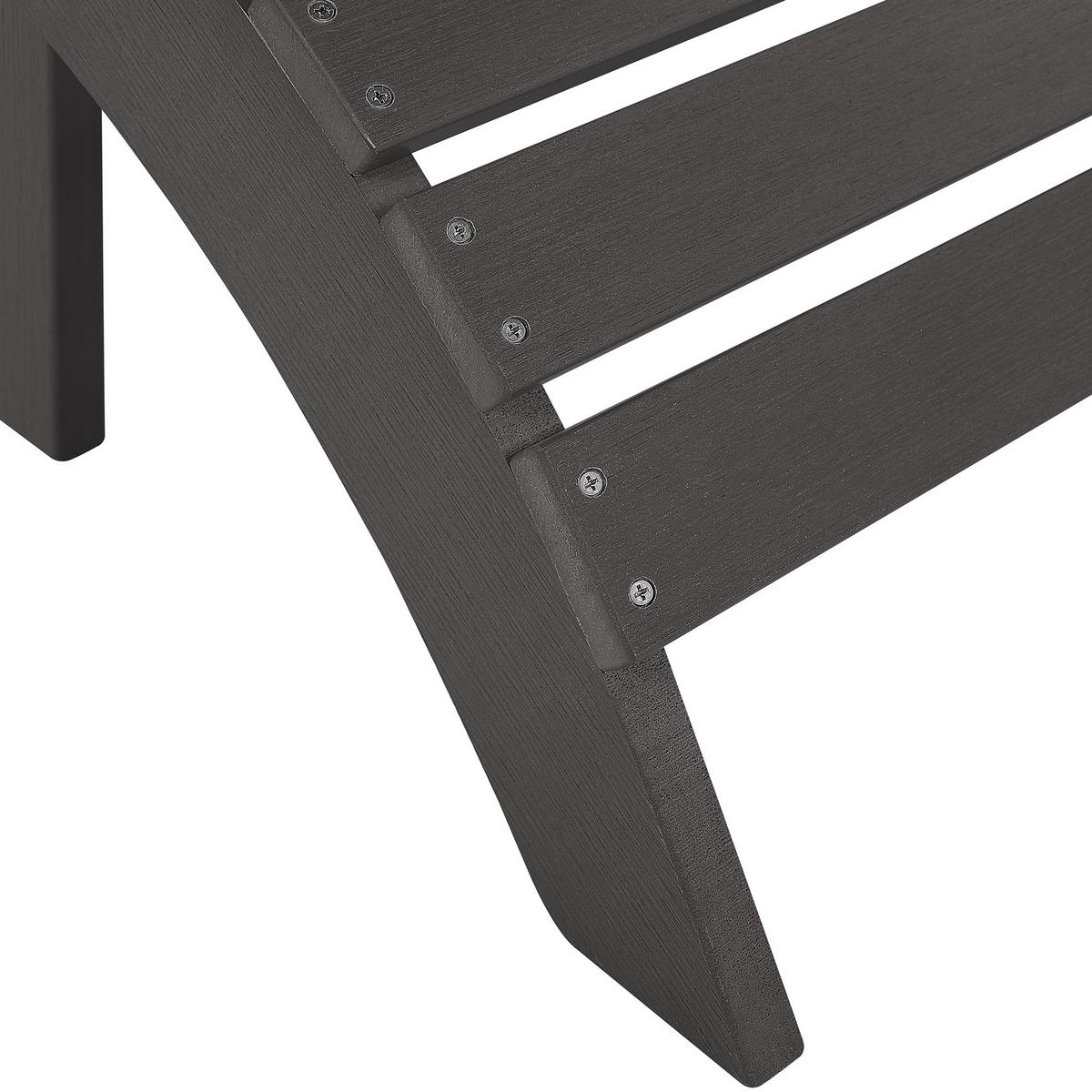 FUSSHOCKER Kunstholz dunkelgrau Adirondack - Grau, Kunststoff (50/34/43cm) - Beliani