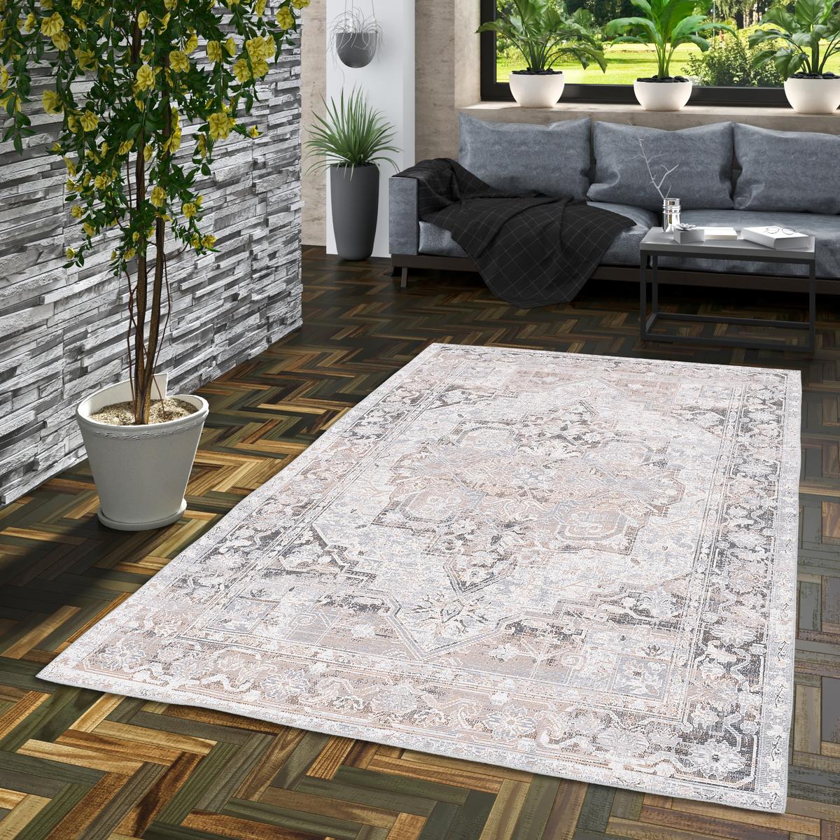 VINTAGE DESIGNERTEPPICH FINESSE ORIENT KESHAN - Creme, Textil (80/150cm) - Pergamon
