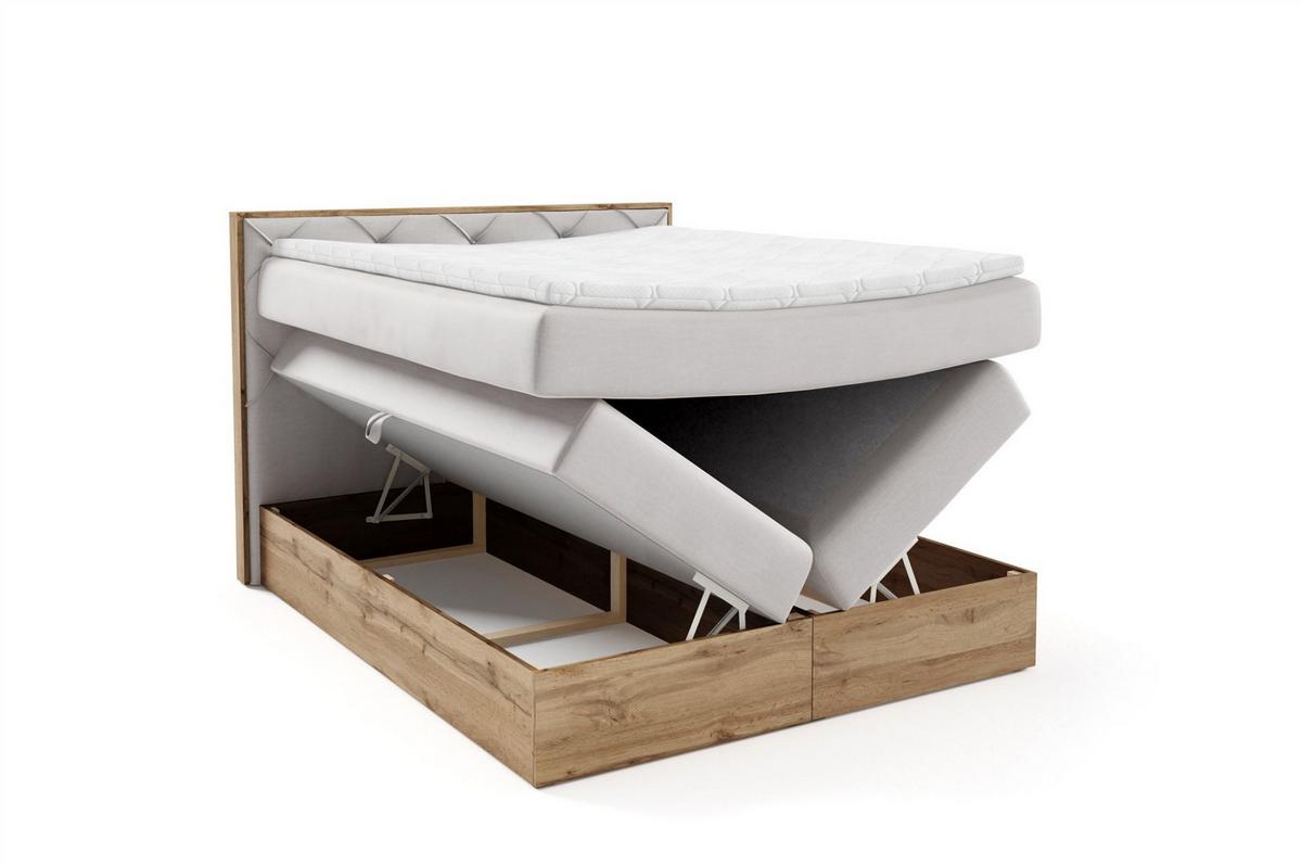 BOXSPRINGBETT Navel - Braun, Holzwerkstoff/Textil (160/200cm) - Fun Möbel
