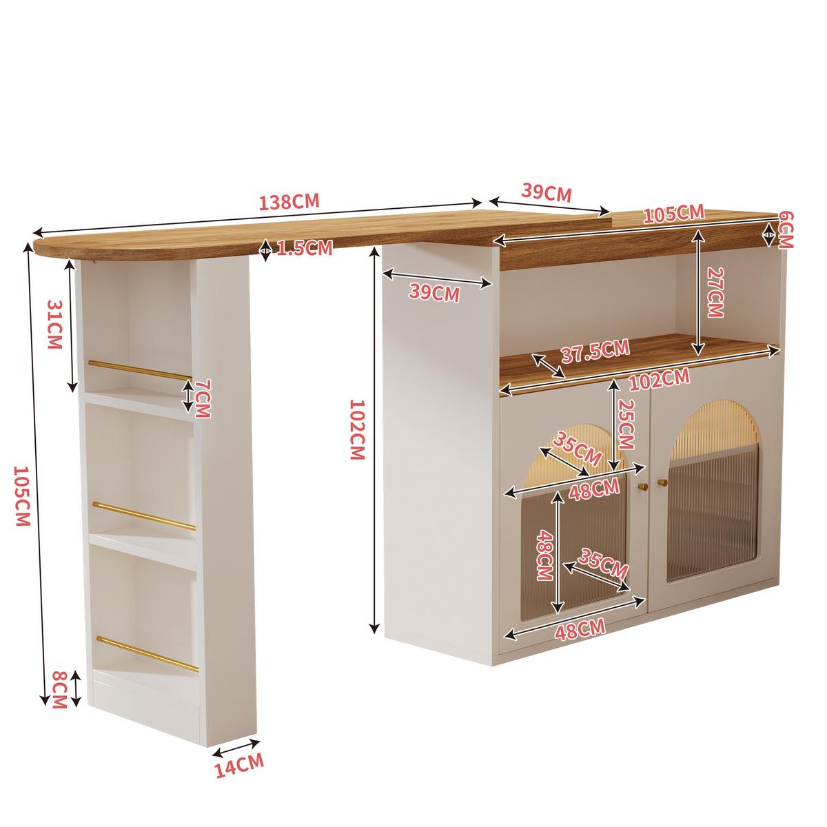 BARTISCH Weiß - Weiß, Holz (39/193/105cm) - Urban Meuble