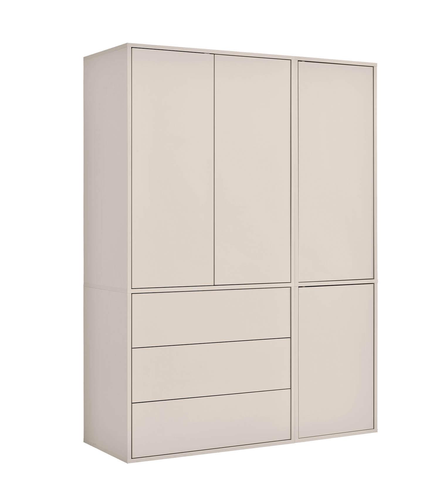 KLEIDERSCHRANK Robe - Beige, Holzwerkstoff (137/197/58cm) - Mokebo