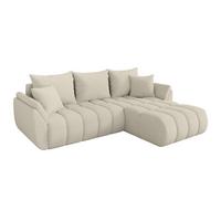 ECKSOFA mit Schlaffunktion Ottomane Rechts TOKO-L-v1 277x194x86 Beige Bouclé - Sandfarben/Beige, Holzwerkstoff/Kunststoff (277/194cm) - ALTDECOR