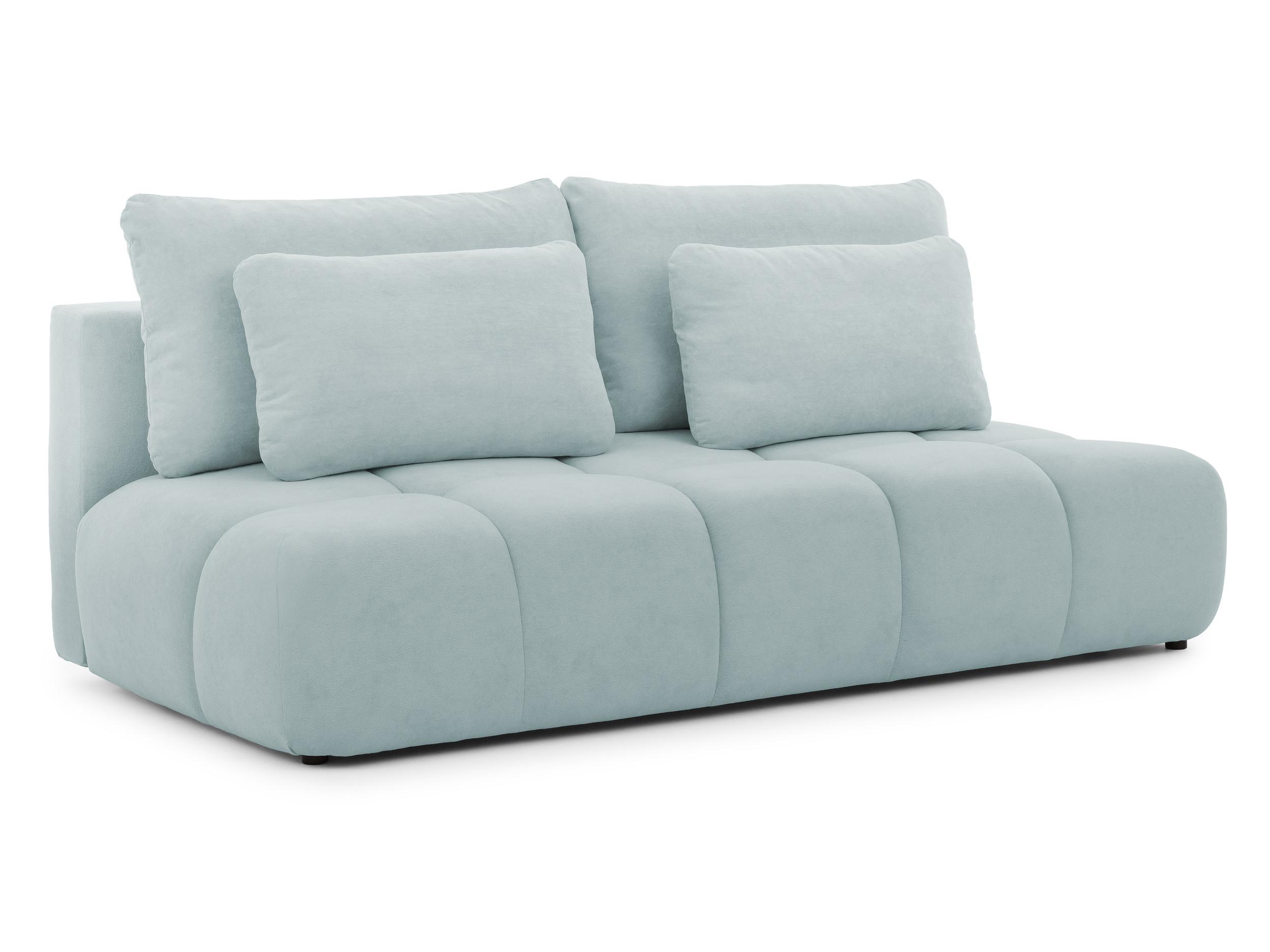 SCHLAFSOFA Belluno aus hochwertigem Blaugrau Plüschstoff mit Bettkasten und tiefen Steppungen in Bubble-Optik - Blaugrau/Schwarz, Holz/Kunststoff (205/87/105cm) - S-Style