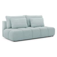 SCHLAFSOFA Belluno aus hochwertigem Blaugrau Plüschstoff mit Bettkasten und tiefen Steppungen in Bubble-Optik - Blaugrau/Schwarz, Holz/Kunststoff (205/87/105cm) - S-Style