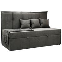 BOXBETT BANCO 90/200 Dunkelgrau Velvet hydrophob - H3 - Dunkelgrau, Holz/Textil (90/200cm) - MKS