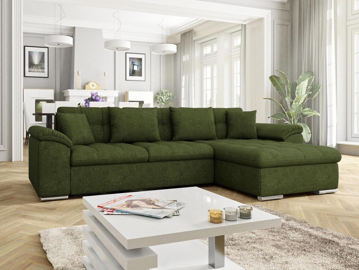 ECKSOFA Diana Premium, Seite: Rechts - Grün, Holz/Textil (280/160cm) - MIRJAN24