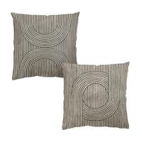 DEKOKISSEN 2er-Set Zederrillen Grau Duo 40/40 cm - Grau, Textil (40/40cm) - Bilderwelten