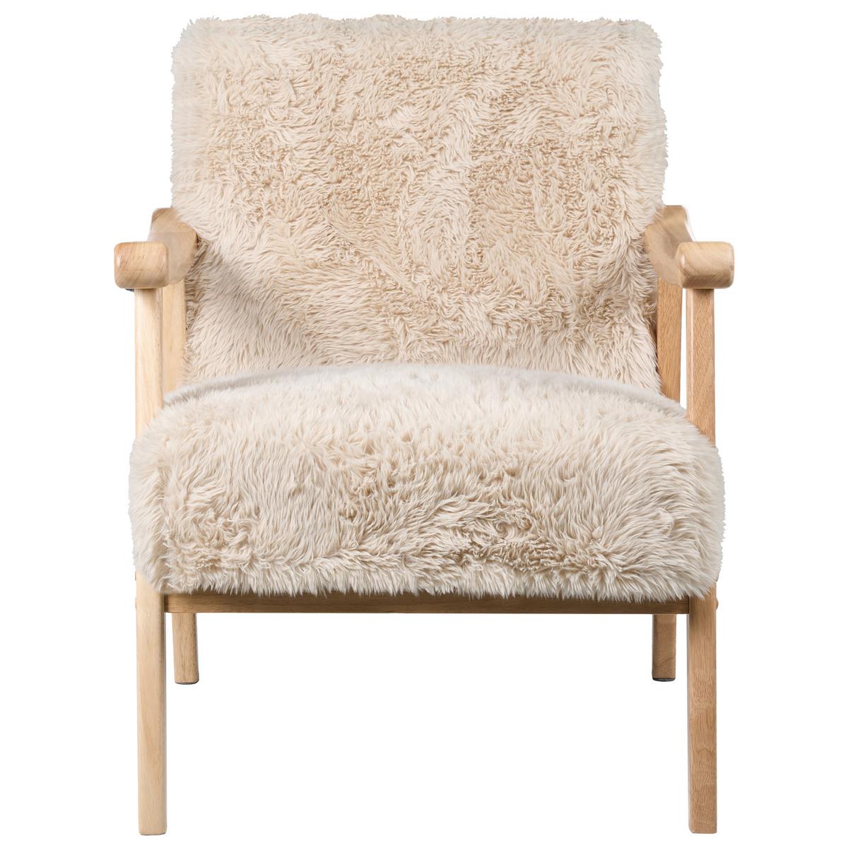 SESSEL Hellbeige Leknes - Beige/Braun, Kunststoff (66/79/74cm) - Beliani