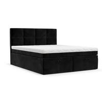 BOXBETT Tessa 180/200 cm Schwarz im Kronos Stoff - Schwarz, Holz/Holzwerkstoff (180/200cm) - AltaBeds