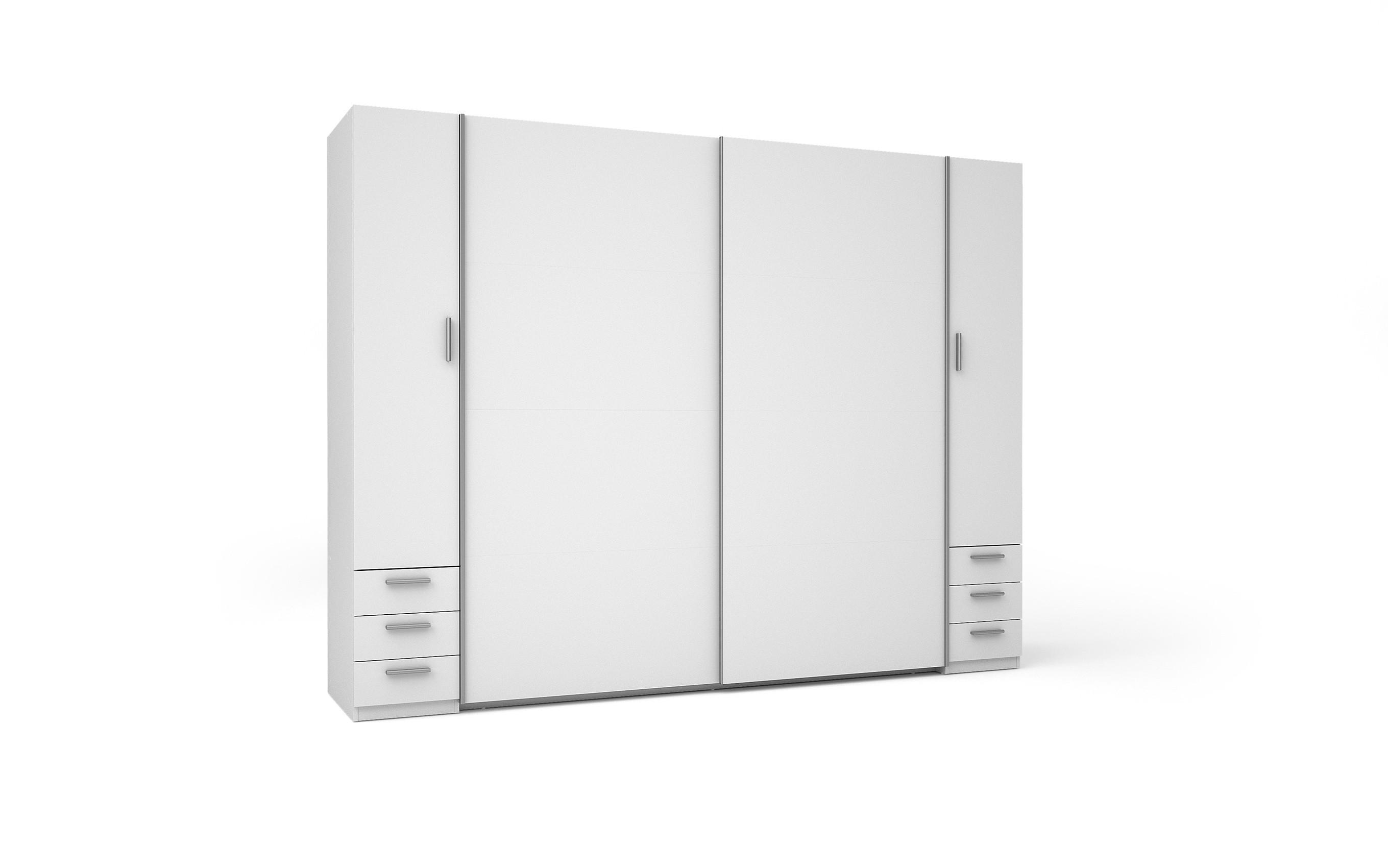 KLEIDERSCHRANK Weiß, Grau 270/208/61 - Weiß/Grau, Holzwerkstoff (270/208/61cm) - RAUMHIRSCH FURNITURE