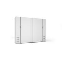 KLEIDERSCHRANK Weiß, Grau 270/208/61 - Weiß/Grau, Holzwerkstoff (270/208/61cm) - RAUMHIRSCH FURNITURE