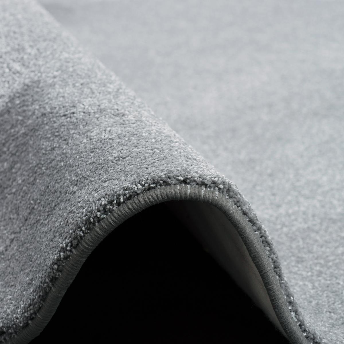 HOCHFLOR LUXUS VELOURS TEPPICH TOUCH RUND - Grau, Textil (100/100cm) - Snapstyle