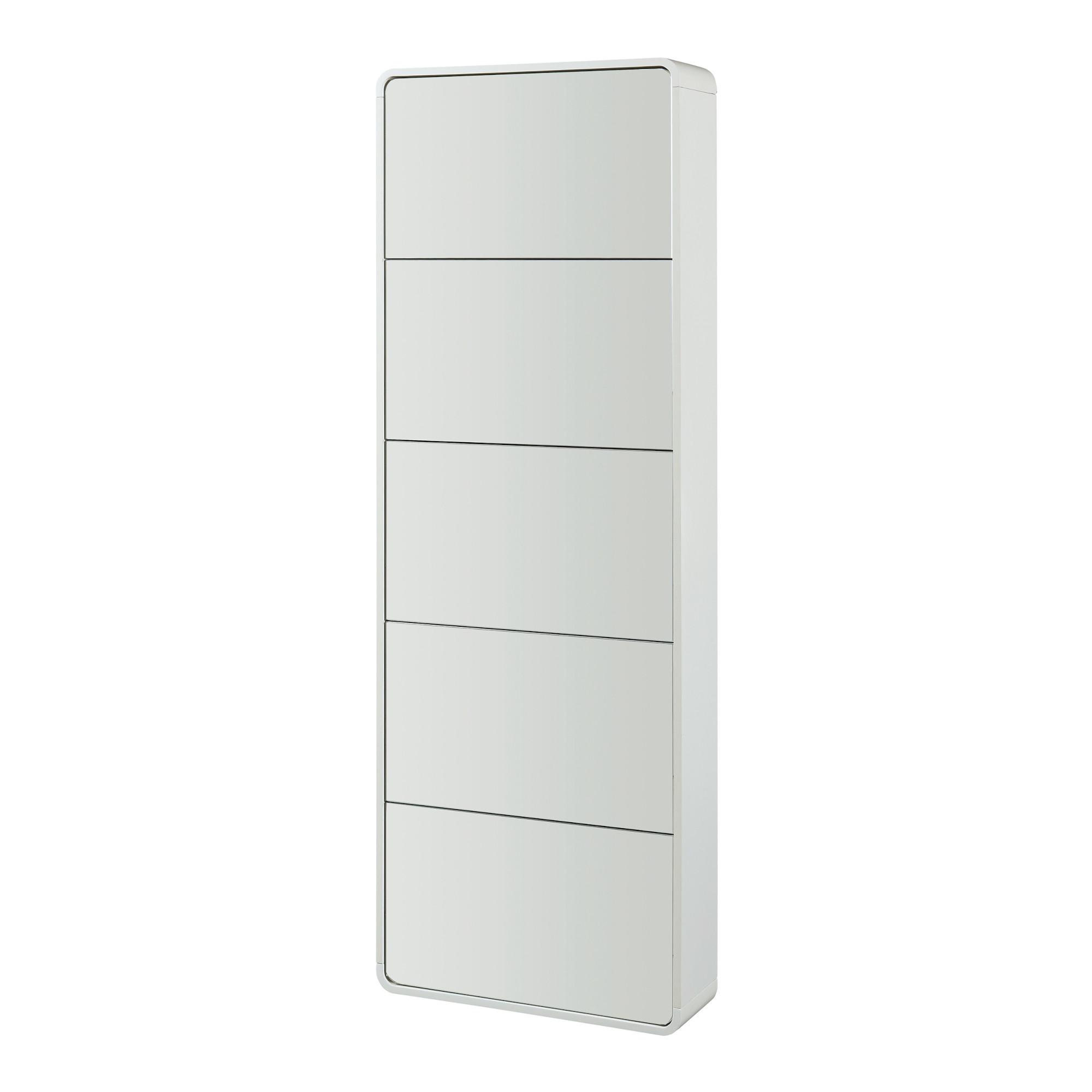 SCHUHKIPPER Aure - Weiß, Glas/Holz (63/180/19.5cm) - [en.casa]