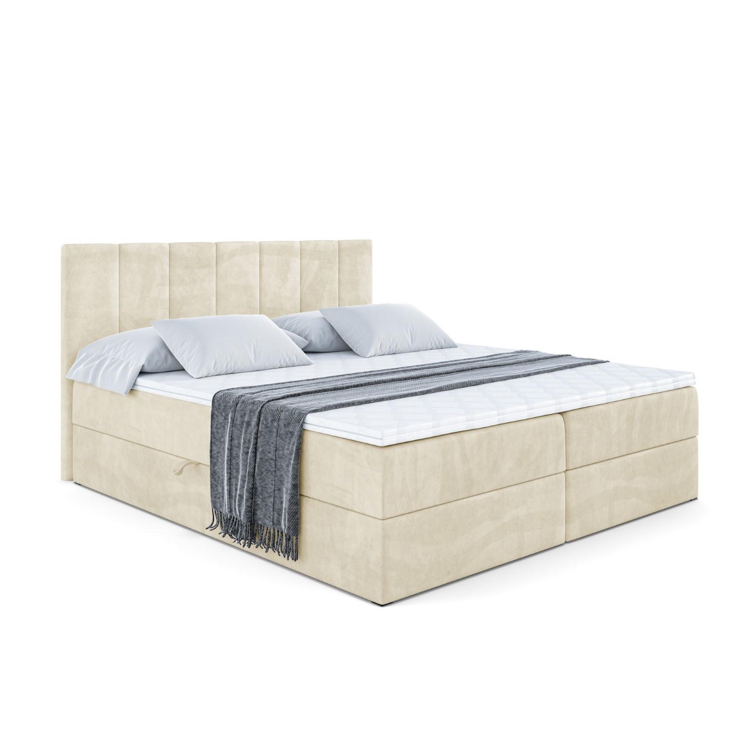 BOXBETT mit Matratze H3 und Lattenrost - MOETI - 140x200 cm Beige - Beige, Holzwerkstoff (140/200cm) - ALTDECOR