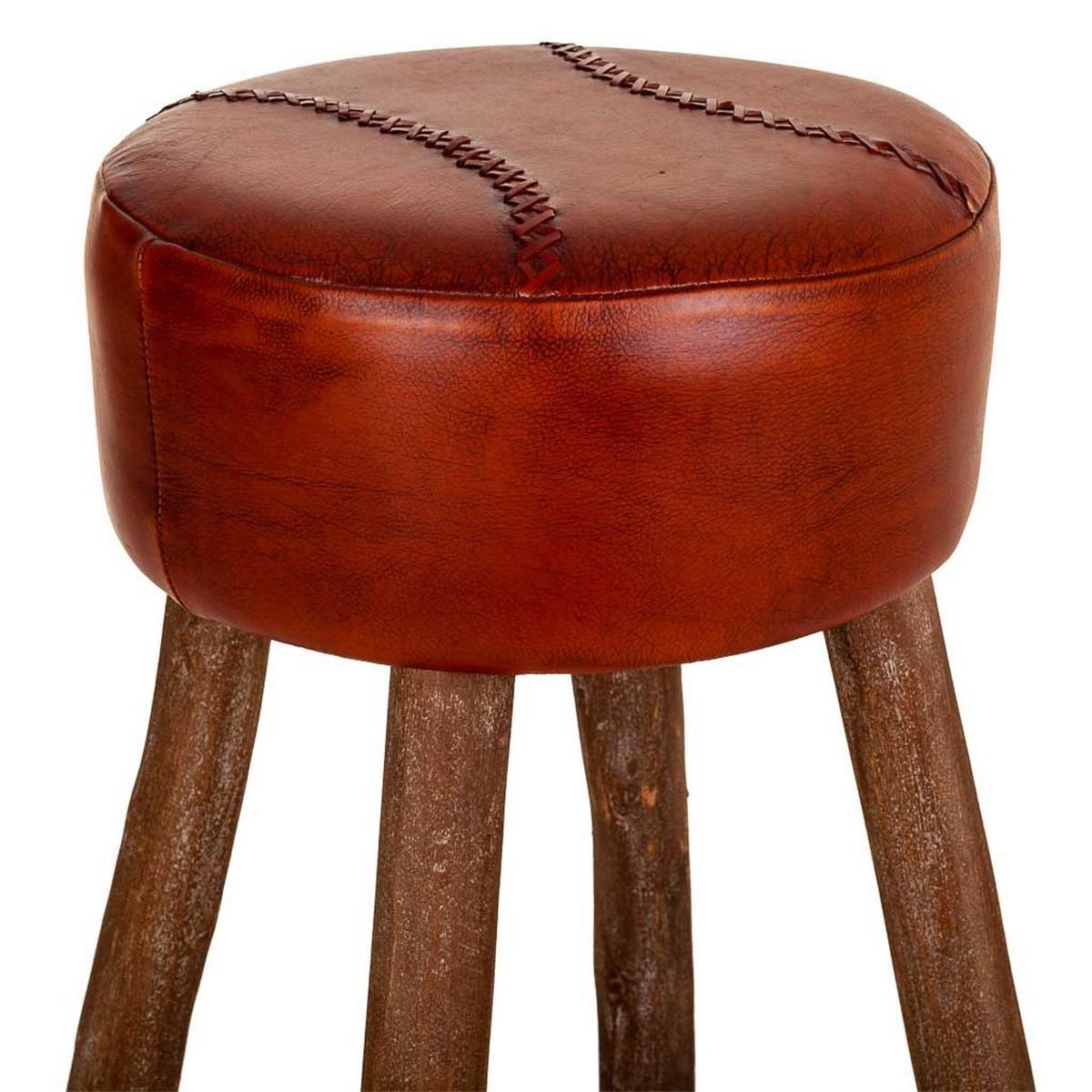 HOCKER, rot, 41x78cm - Braun, Holz (41/41/78cm) - Wanderlust