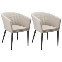 GARTENSTUHL 2er-Set Beige Curgos - Beige/Schwarz, Textil (47/80/52cm) - Beliani