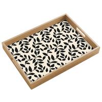 TABLETT Elegant - Gemustert - Schwarz - Beige 50x35 cm - Schwarz, Holz (50/5/5cm) - OnlyWow