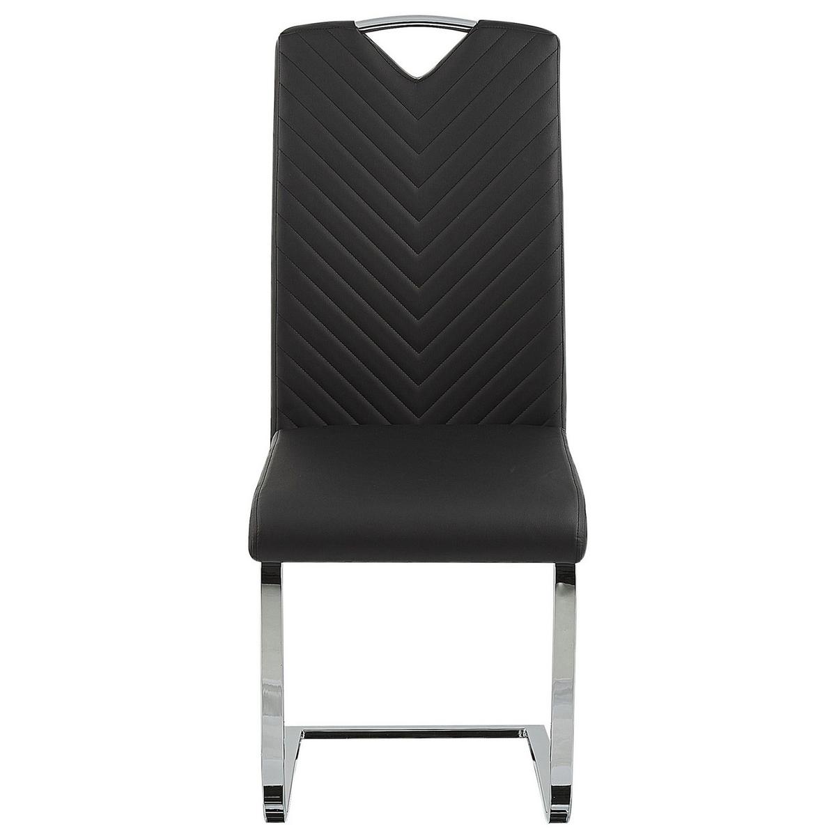 ESSZIMMERSTUHL 2er-Set Kunstleder Schwarz Picknes - Schwarz, Textil/Metall (43/105/55cm) - Beliani
